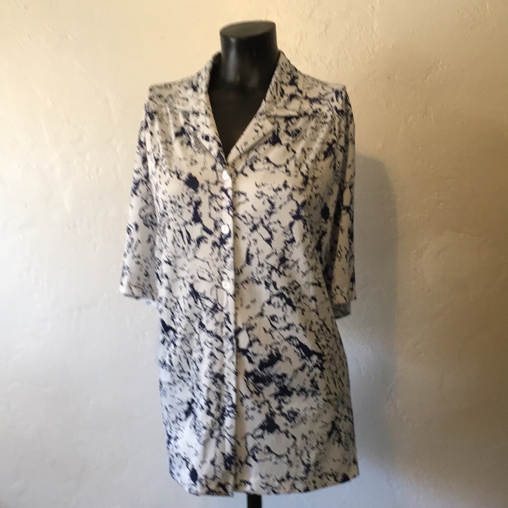 Bon Worth Short Sleeve Blue Splashes